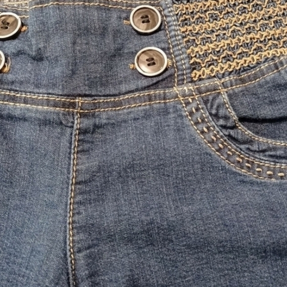 Jolt Retro Blue Denim Shorts Smocked Elastic Size 11 - Picture 3 of 4